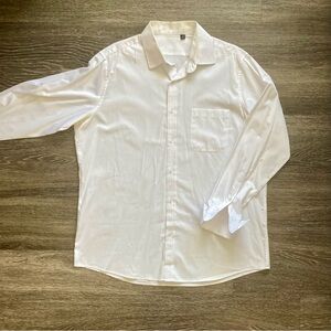 Men’s white french cuff button down dress shirt